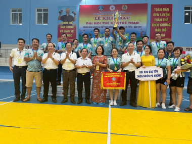 Đoàn thể thao BQL Khu bảo tồn thiên nhiên Pù Huống đạt thành tích cao tại đại hội thể dục thể thao Ngành Nông nghiệp lần thứ VI