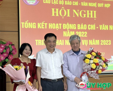Hội nghị Tổng kết hoạt động Câu lạc bộ Báo chí - Văn nghệ Quỳ Hợp năm 2022, triển khai nhiệm vụ năm 2023